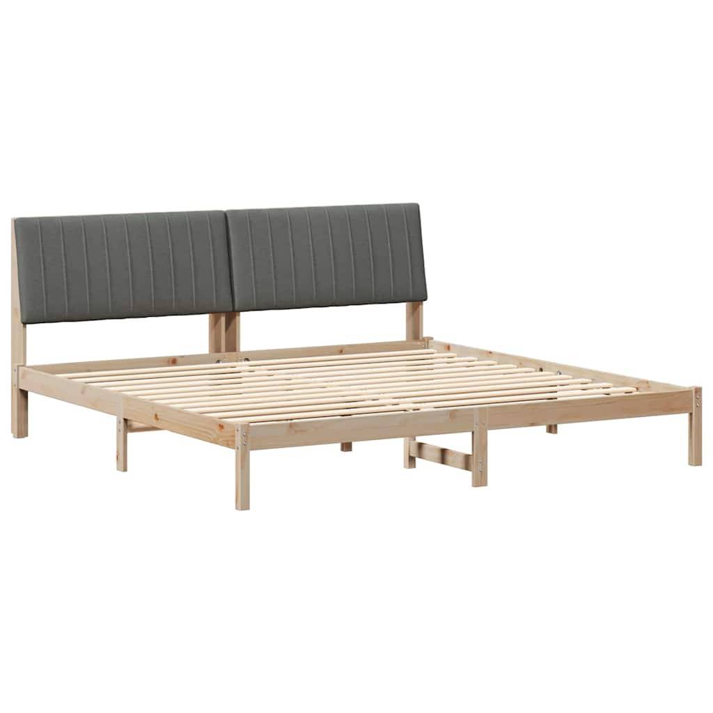 vidaXL Bettrahmen mit Kopfteil Braun 200 x 200 cm Massives Kiefernholz