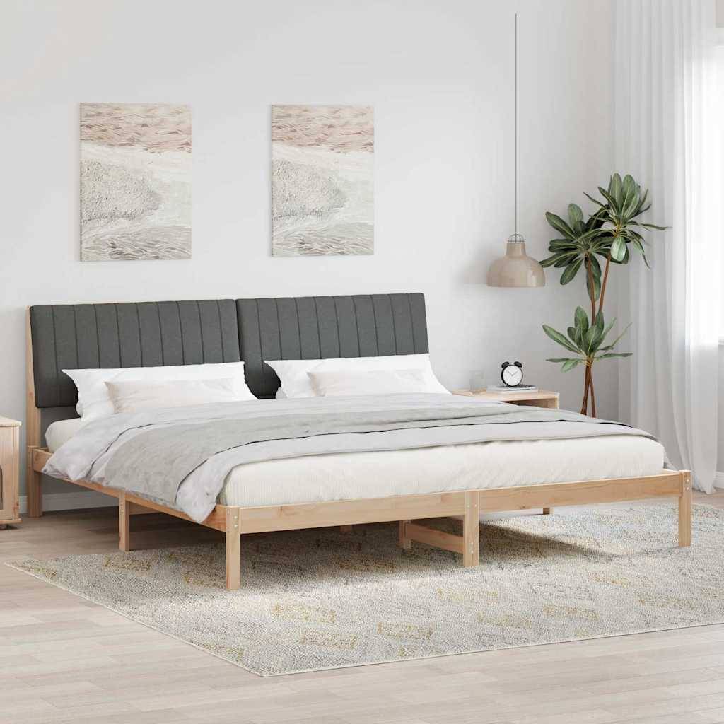 vidaXL Bettrahmen mit Kopfteil Braun 200 x 200 cm Massives Kiefernholz