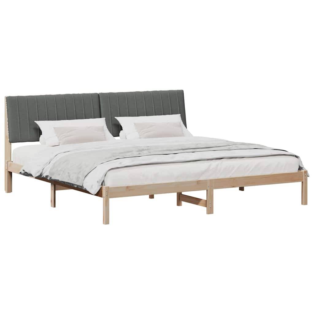 vidaXL Bettrahmen mit Kopfteil Braun 200 x 200 cm Massives Kiefernholz