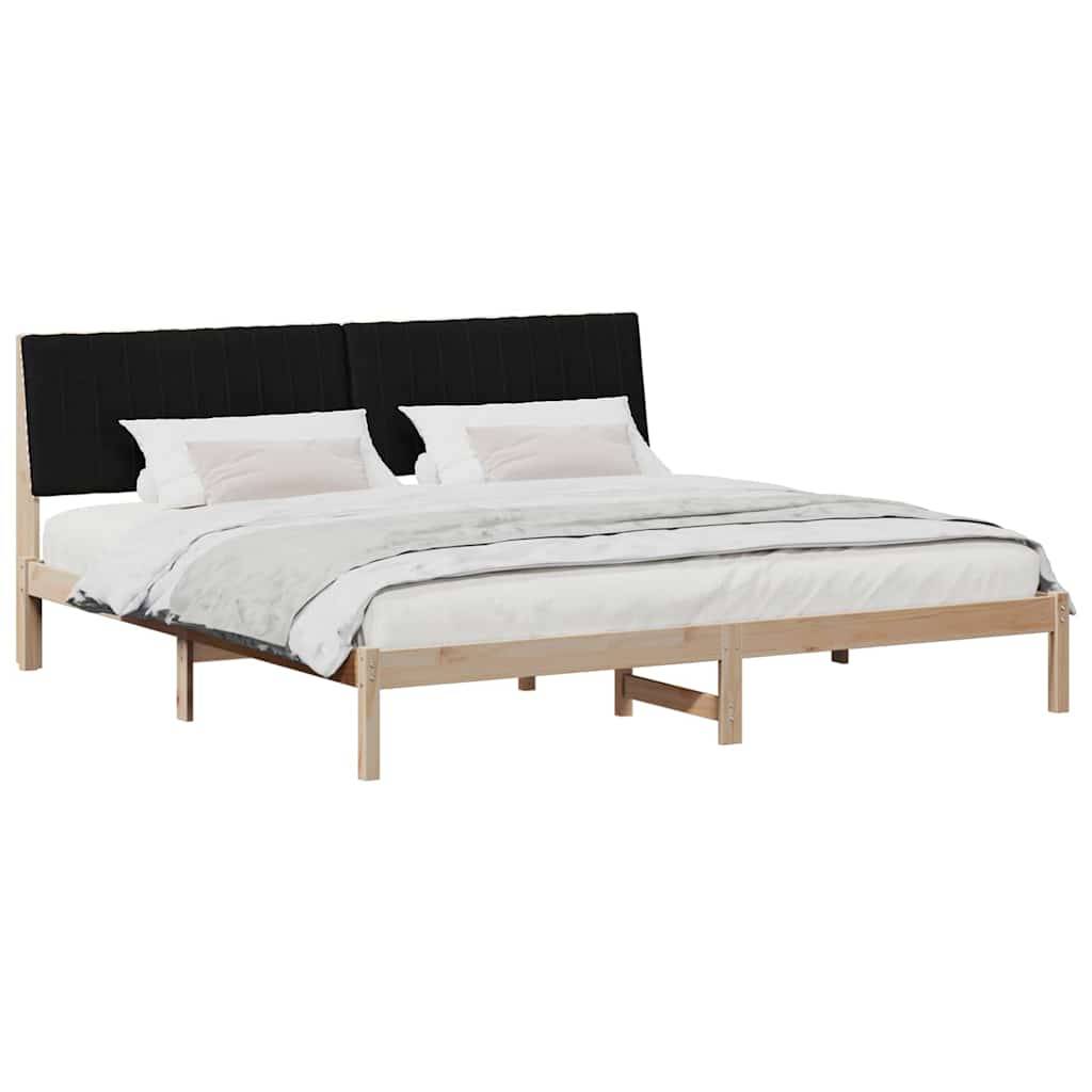 vidaXL Bettrahmen mit Kopfteil Braun 200 x 200 cm Massives Kiefernholz