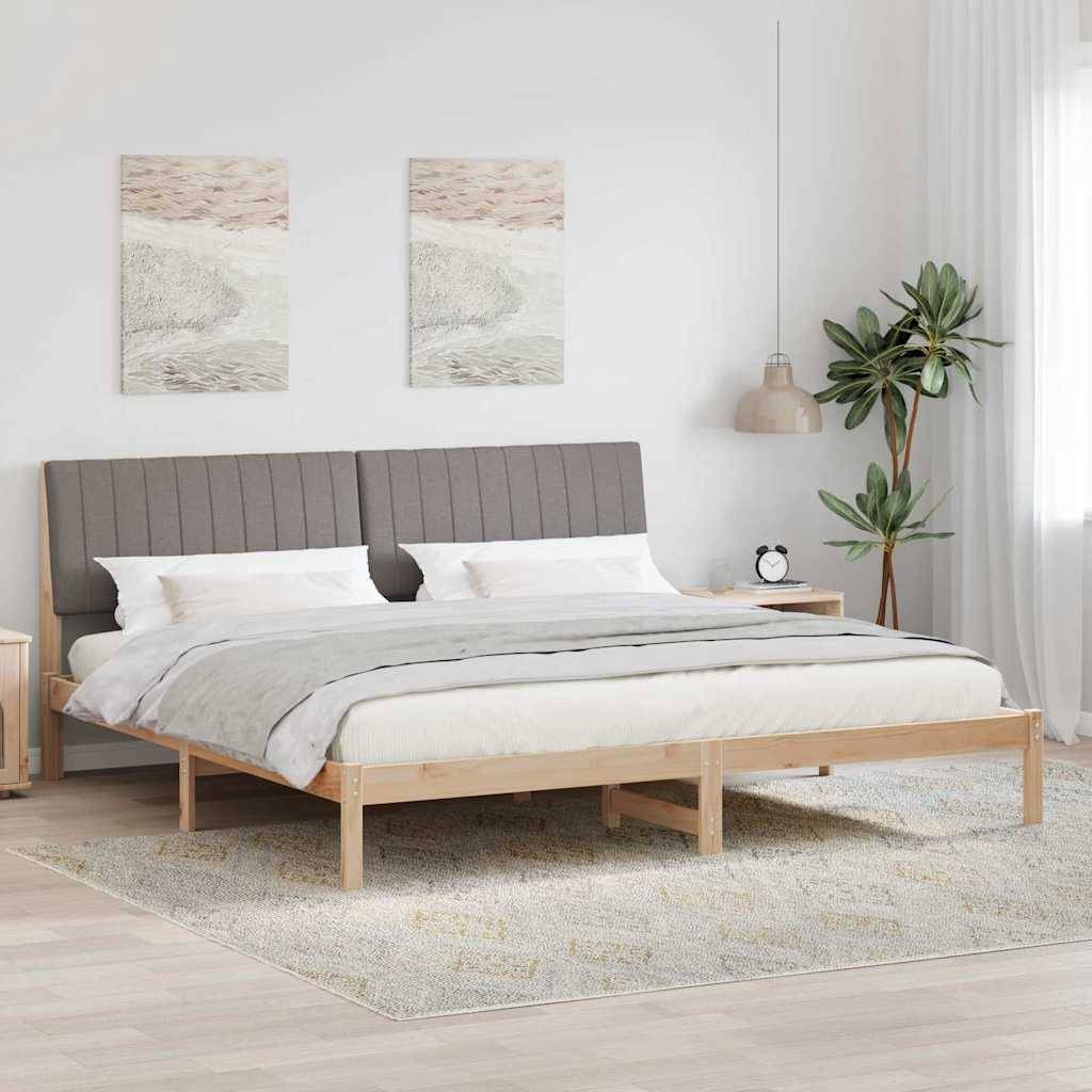 vidaXL Bettrahmen mit Kopfteil Braun 200 x 200 cm Massives Kiefernholz