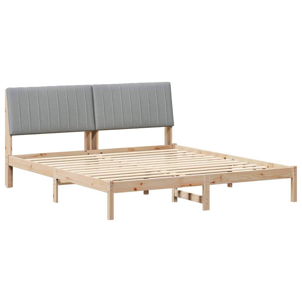vidaXL Bettrahmen mit Kopfteil Braun 180 x 200 cm Massives Kiefernholz