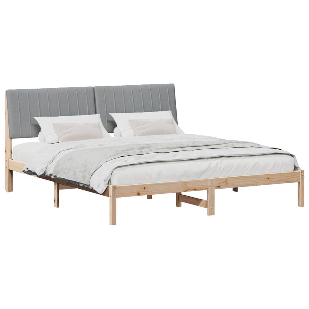 vidaXL Bettrahmen mit Kopfteil Braun 180 x 200 cm Massives Kiefernholz