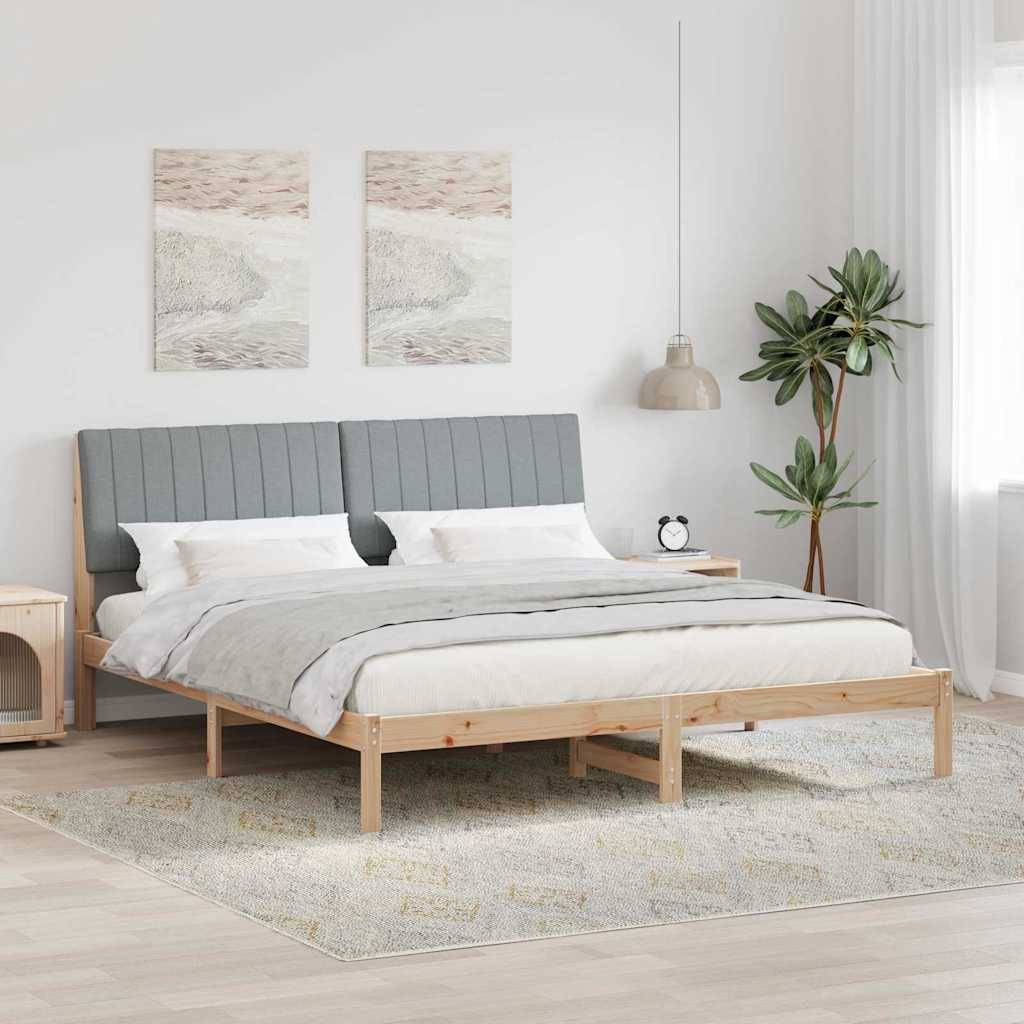 vidaXL Bettrahmen mit Kopfteil Braun 180 x 200 cm Massives Kiefernholz