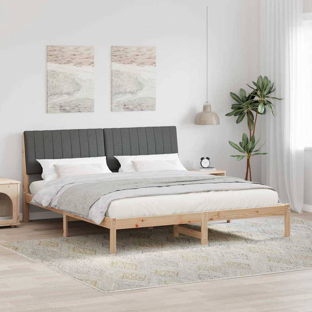 vidaXL Bettrahmen mit Kopfteil Braun 180 x 200 cm Massives Kiefernholz
