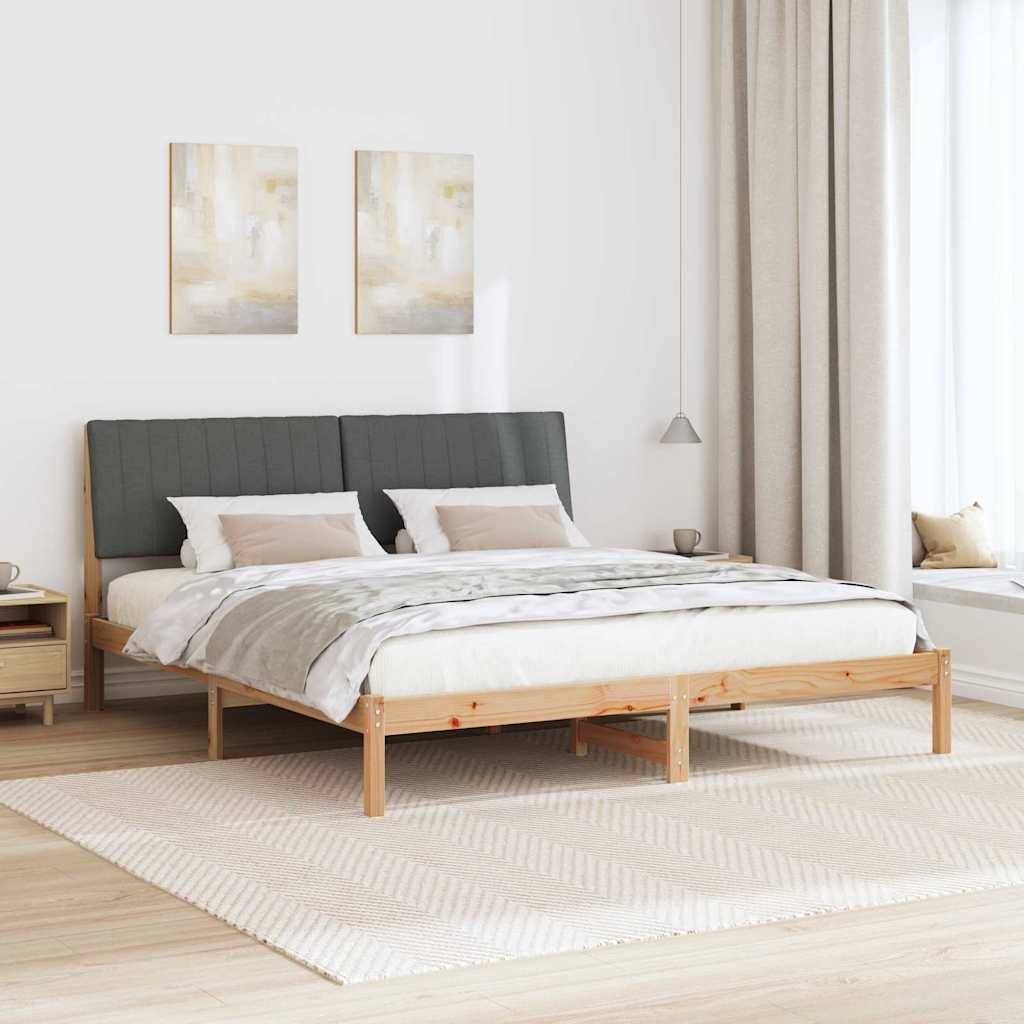 vidaXL Bettrahmen mit Kopfteil Braun 180 x 200 cm Massives Kiefernholz