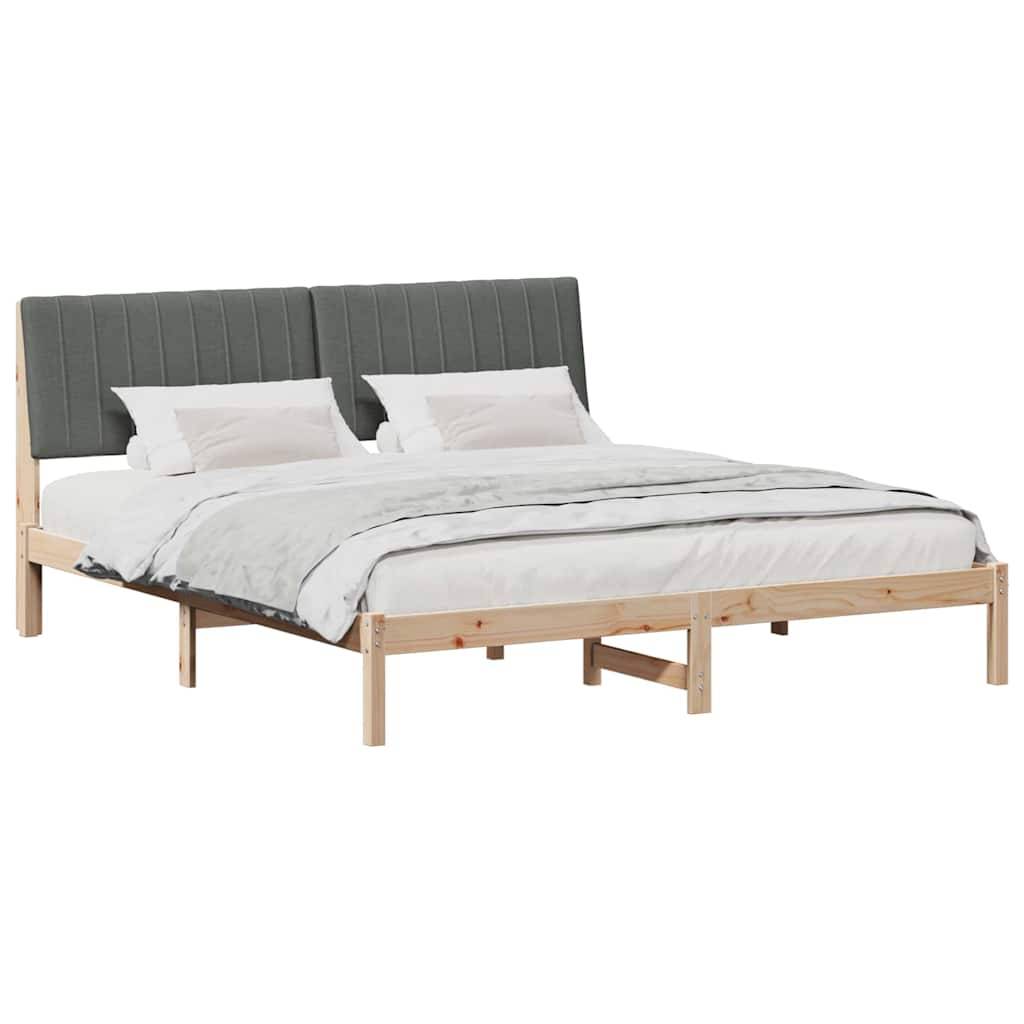 vidaXL Bettrahmen mit Kopfteil Braun 180 x 200 cm Massives Kiefernholz