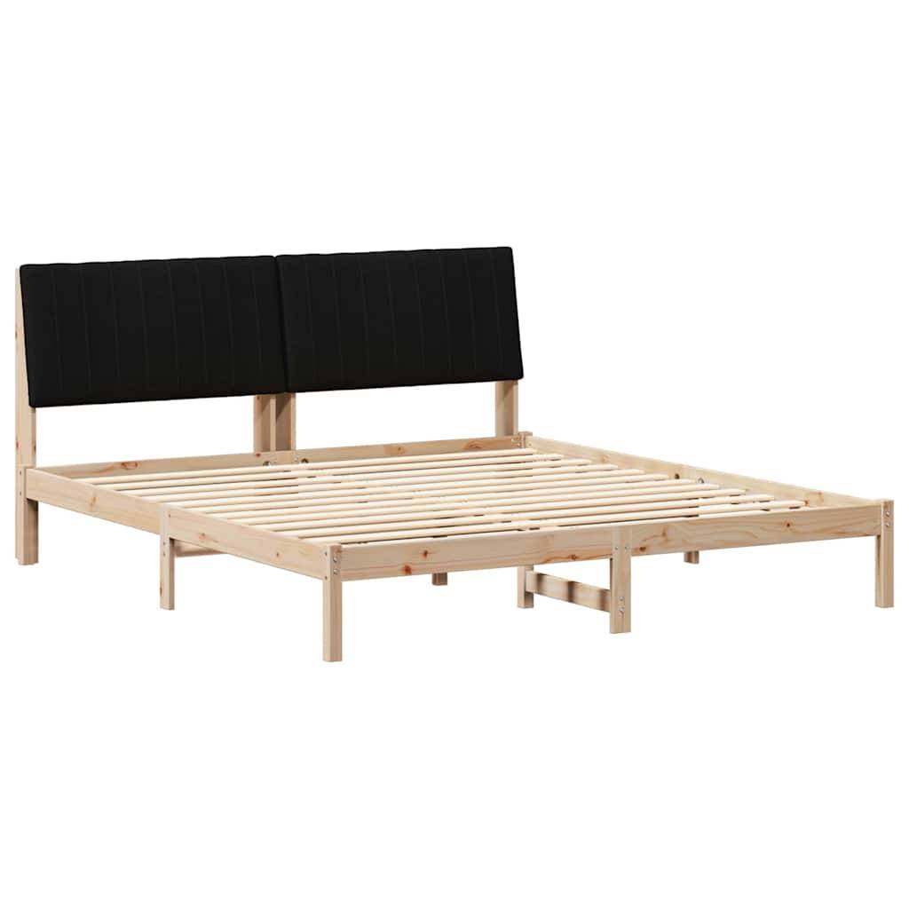 vidaXL Bettrahmen mit Kopfteil Braun 180 x 200 cm Massives Kiefernholz