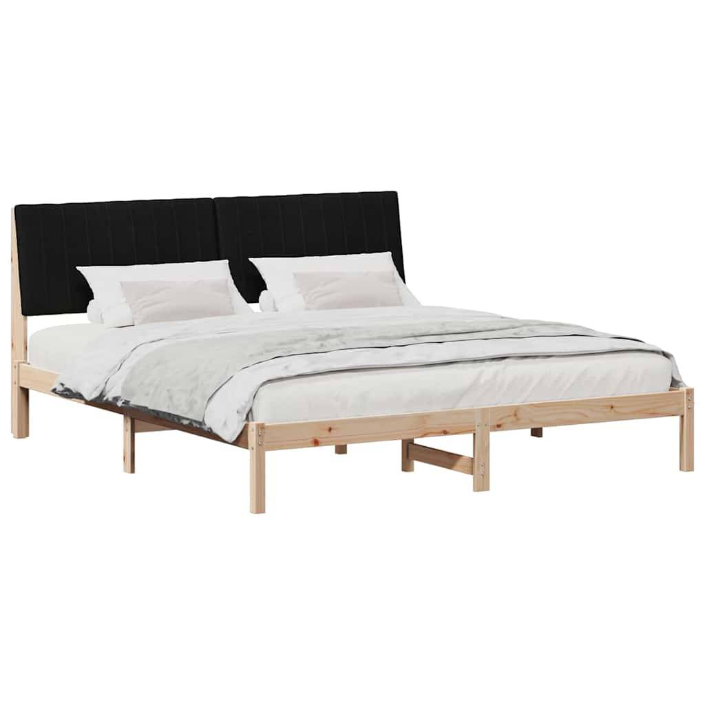 vidaXL Bettrahmen mit Kopfteil Braun 180 x 200 cm Massives Kiefernholz