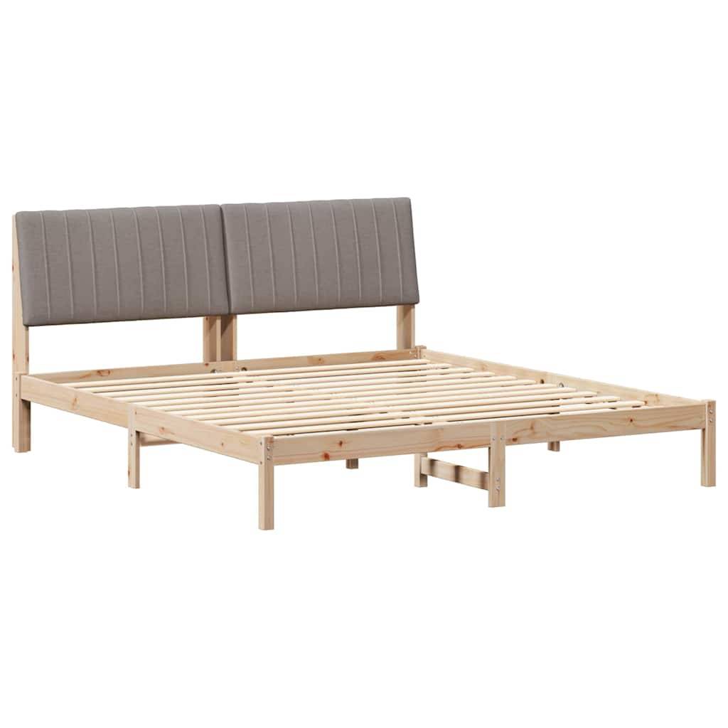 vidaXL Bettrahmen mit Kopfteil Braun 180 x 200 cm Massives Kiefernholz