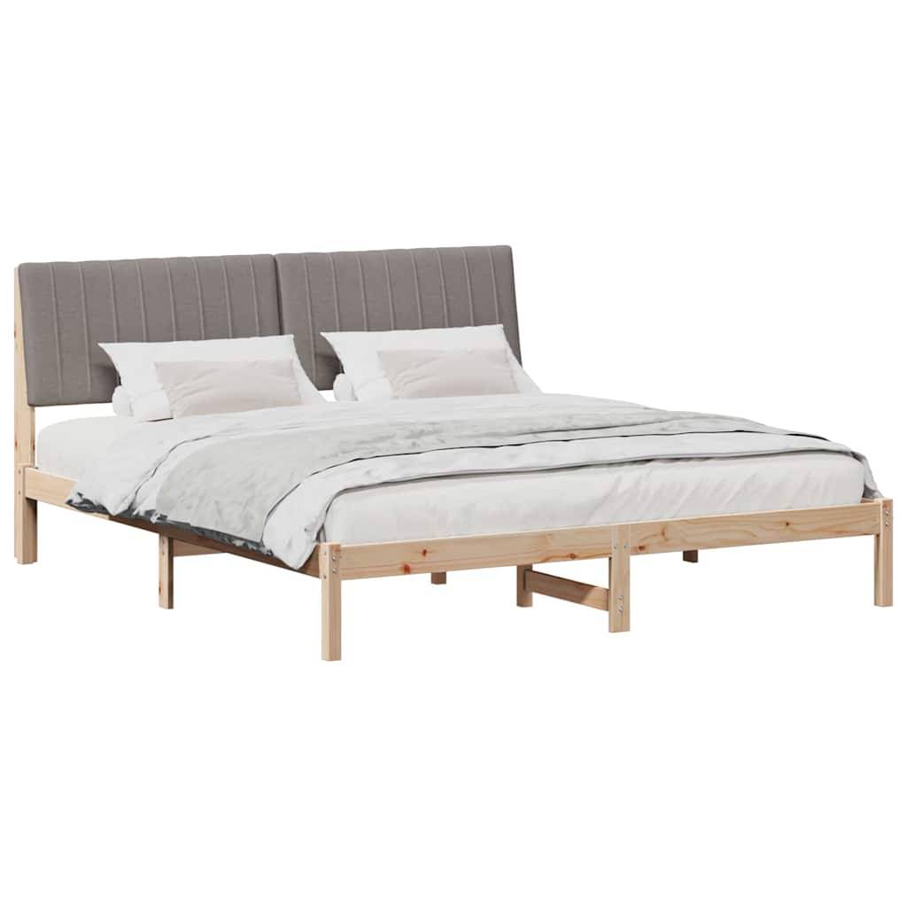 vidaXL Bettrahmen mit Kopfteil Braun 180 x 200 cm Massives Kiefernholz