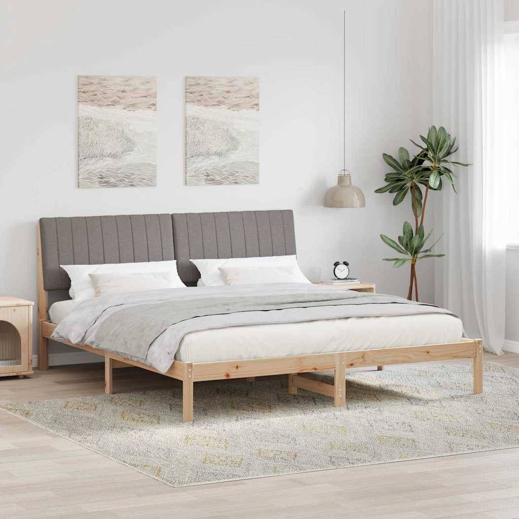 vidaXL Bettrahmen mit Kopfteil Braun 180 x 200 cm Massives Kiefernholz