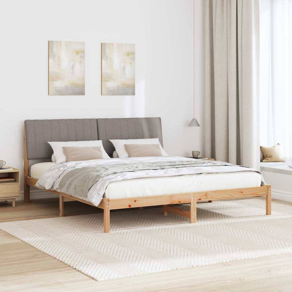 vidaXL Bettrahmen mit Kopfteil Braun 180 x 200 cm Massives Kiefernholz
