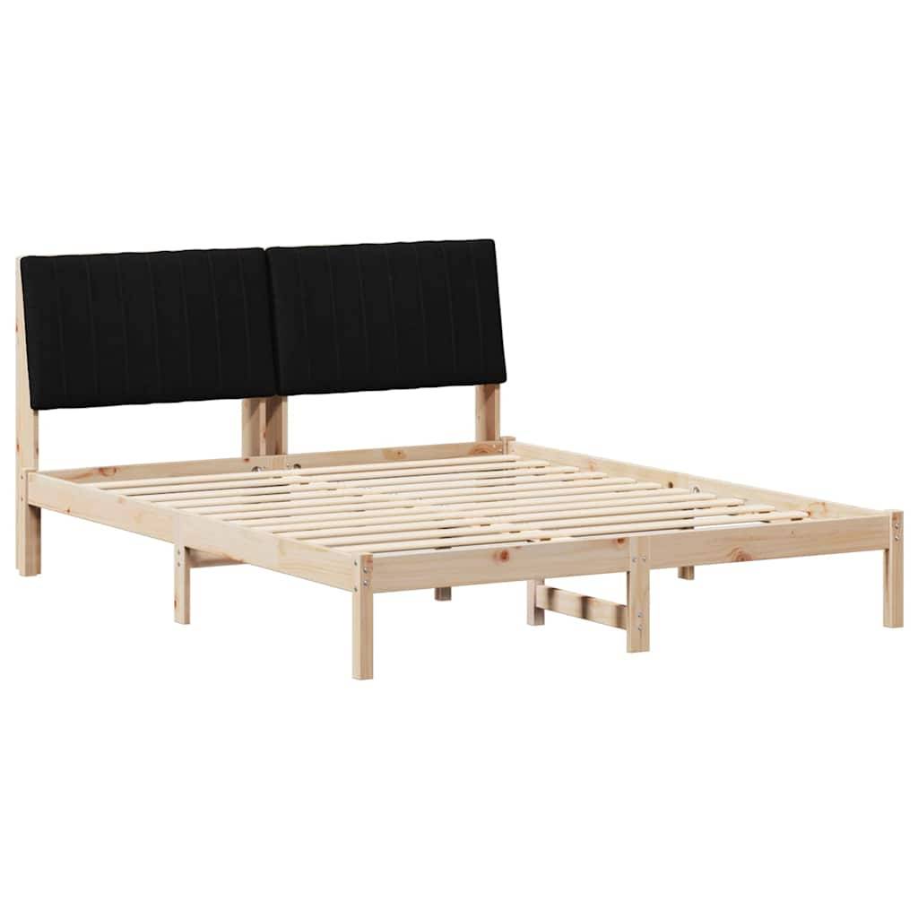 vidaXL Bettrahmen mit Kopfteil Braun 150 x 200 cm Massives Kiefernholz