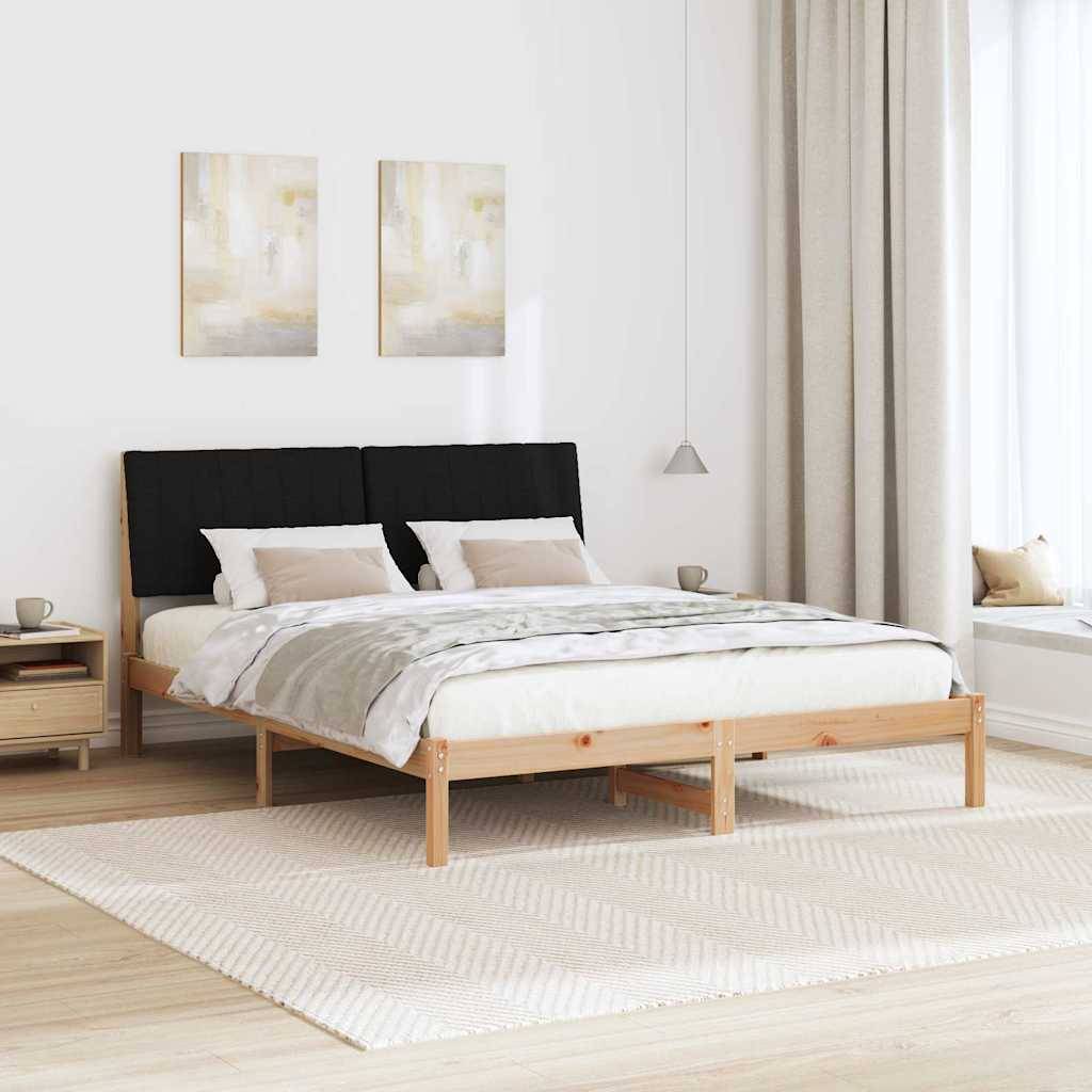 vidaXL Bettrahmen mit Kopfteil Braun 160 x 200 cm Massives Kiefernholz