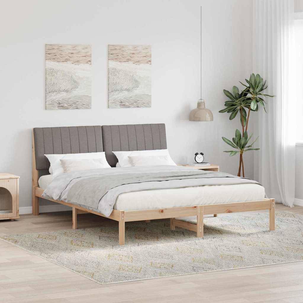 vidaXL Bettrahmen mit Kopfteil Braun 160 x 200 cm Massives Kiefernholz