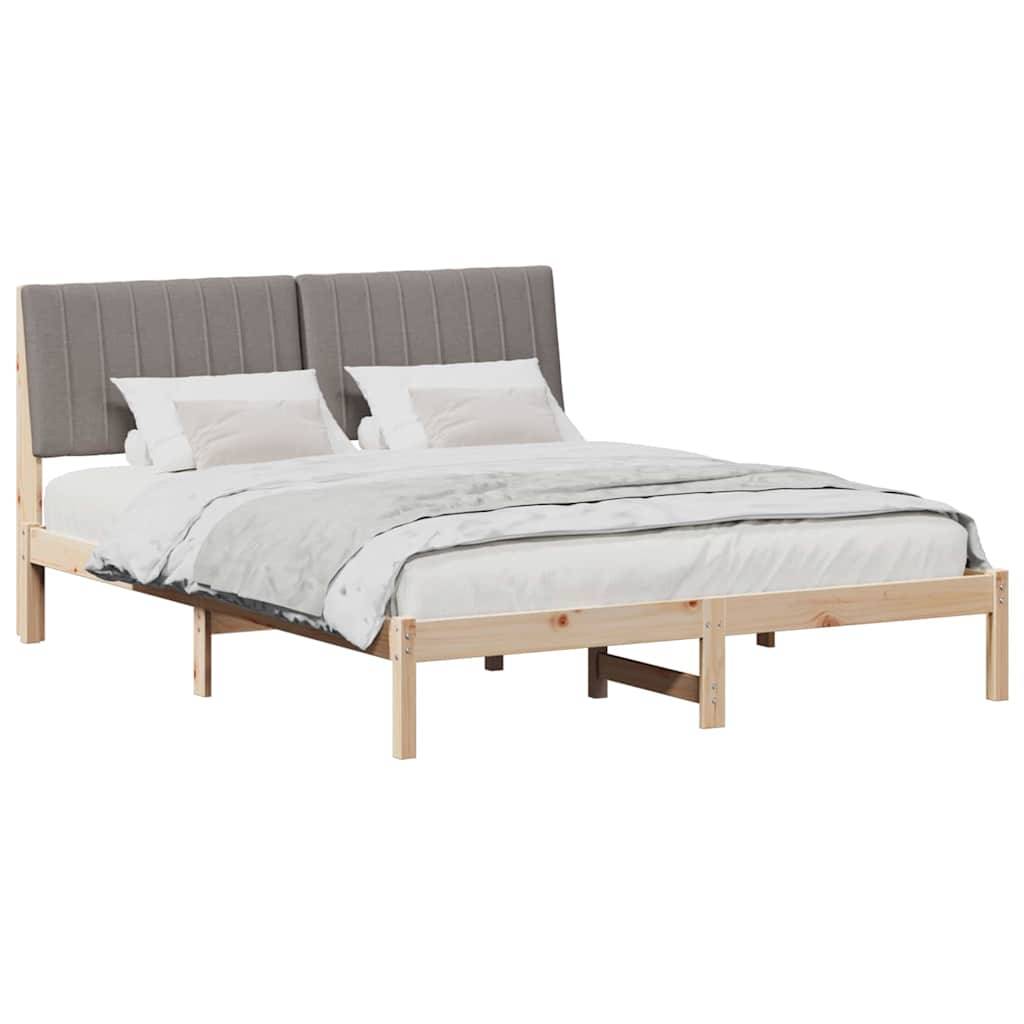 vidaXL Bettrahmen mit Kopfteil Braun 160 x 200 cm Massives Kiefernholz