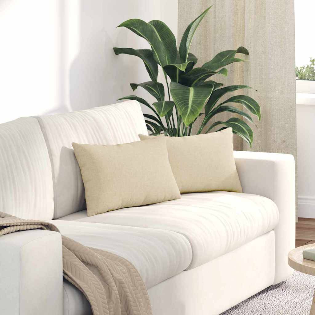 vidaXL Sofakissen 2 pcs Creme 50 x 30 cm Stoff