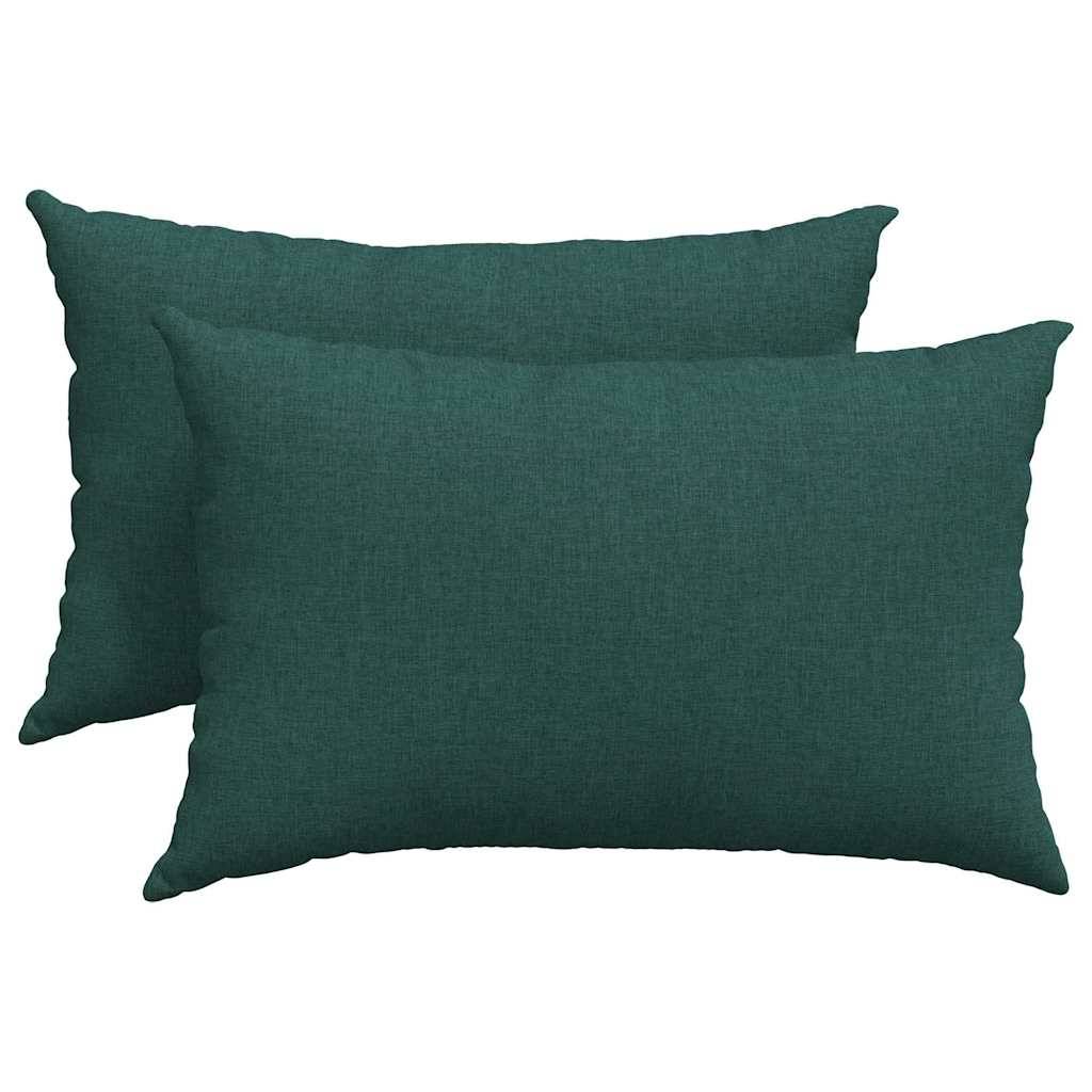 vidaXL Sofakissen 2 pcs Dunkelgrün 60 x 40 cm Stoff