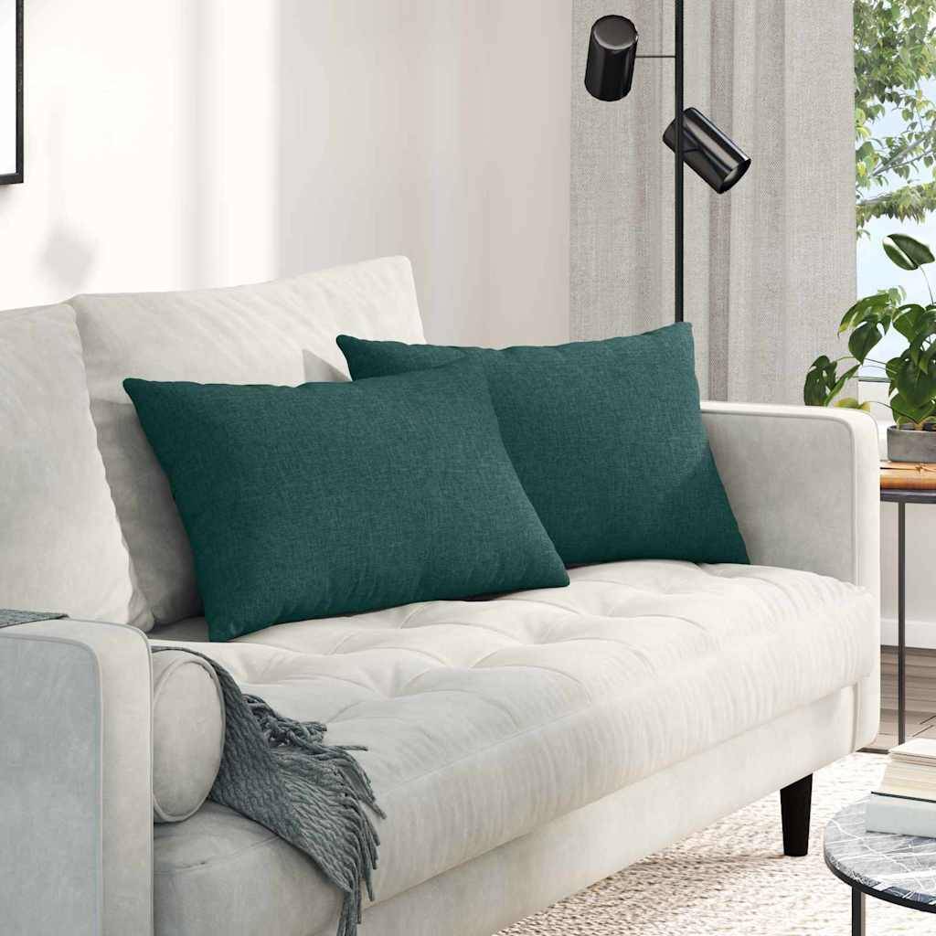 vidaXL Sofakissen 2 pcs Dunkelgrün 60 x 40 cm Stoff