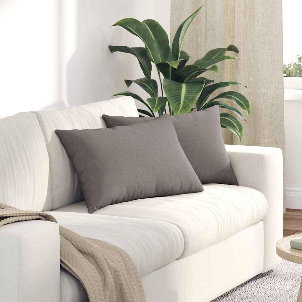 vidaXL Sofakissen 2 pcs Taupe 60 x 40 cm Stoff