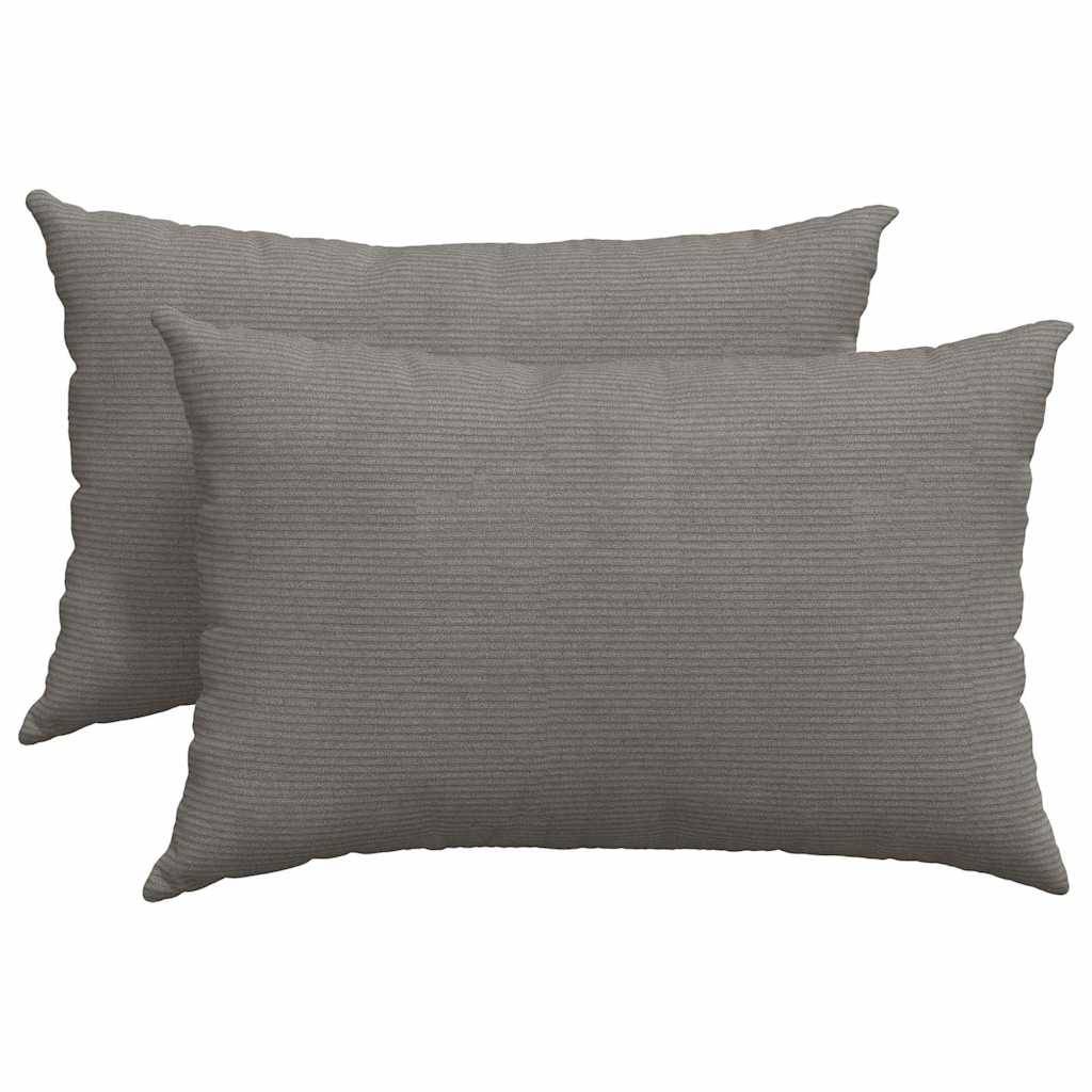 vidaXL Sofakissen 2 Stück Hellgrau 60 x 40 cm Cordstoff