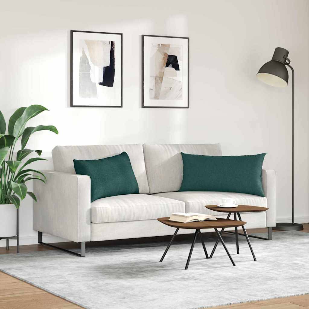 vidaXL Sofakissen 2 pcs Dunkelgrün 80 x 40 cm Stoff
