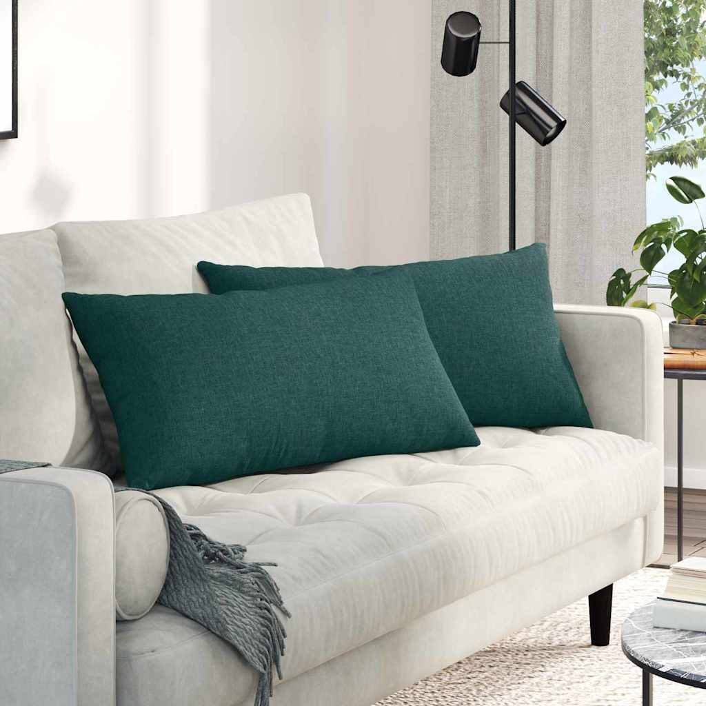 vidaXL Sofakissen 2 pcs Dunkelgrün 80 x 40 cm Stoff