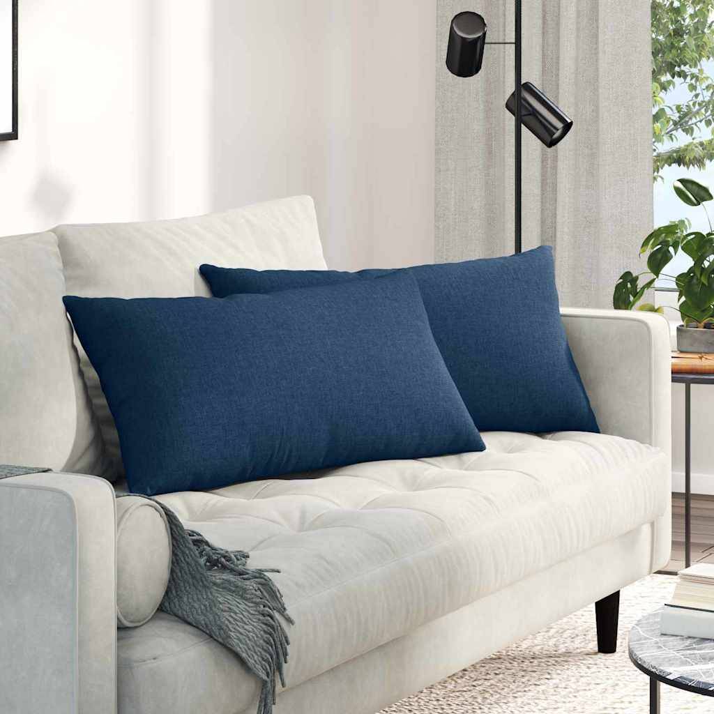 vidaXL Sofakissen 2 pcs Blau 80 x 40 cm Stoff