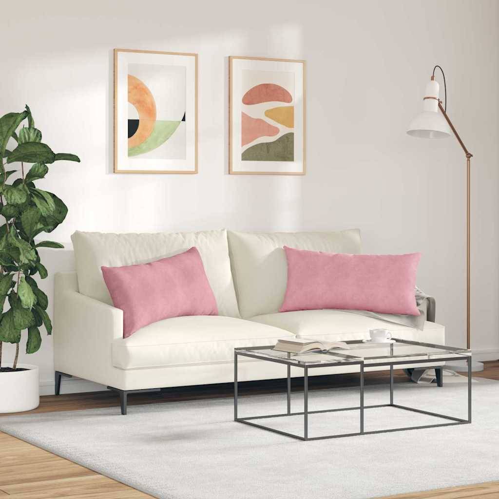 vidaXL Sofakissen 2 Stück Rosa 80 x 40 cm Cordstoff