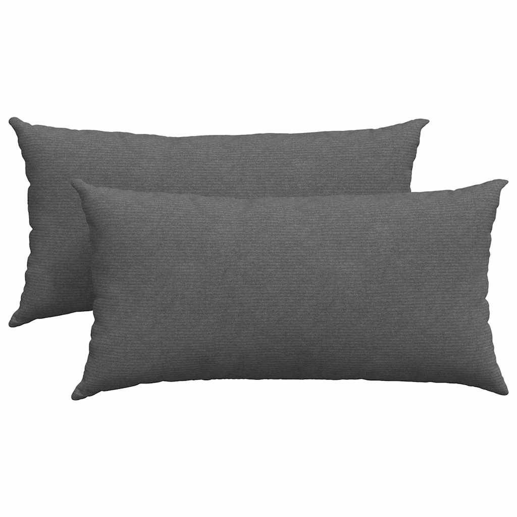 vidaXL Sofakissen 2 Stück Dunkelgrau 80 x 40 cm Cordstoff