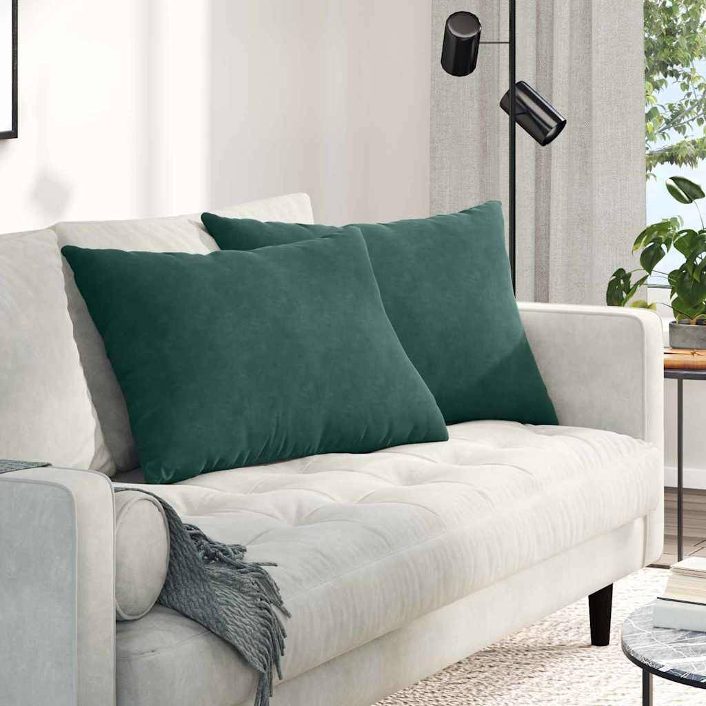 vidaXL Sofakissen 2 Stück Dunkelgrün 70 x 50 cm Cordstoff