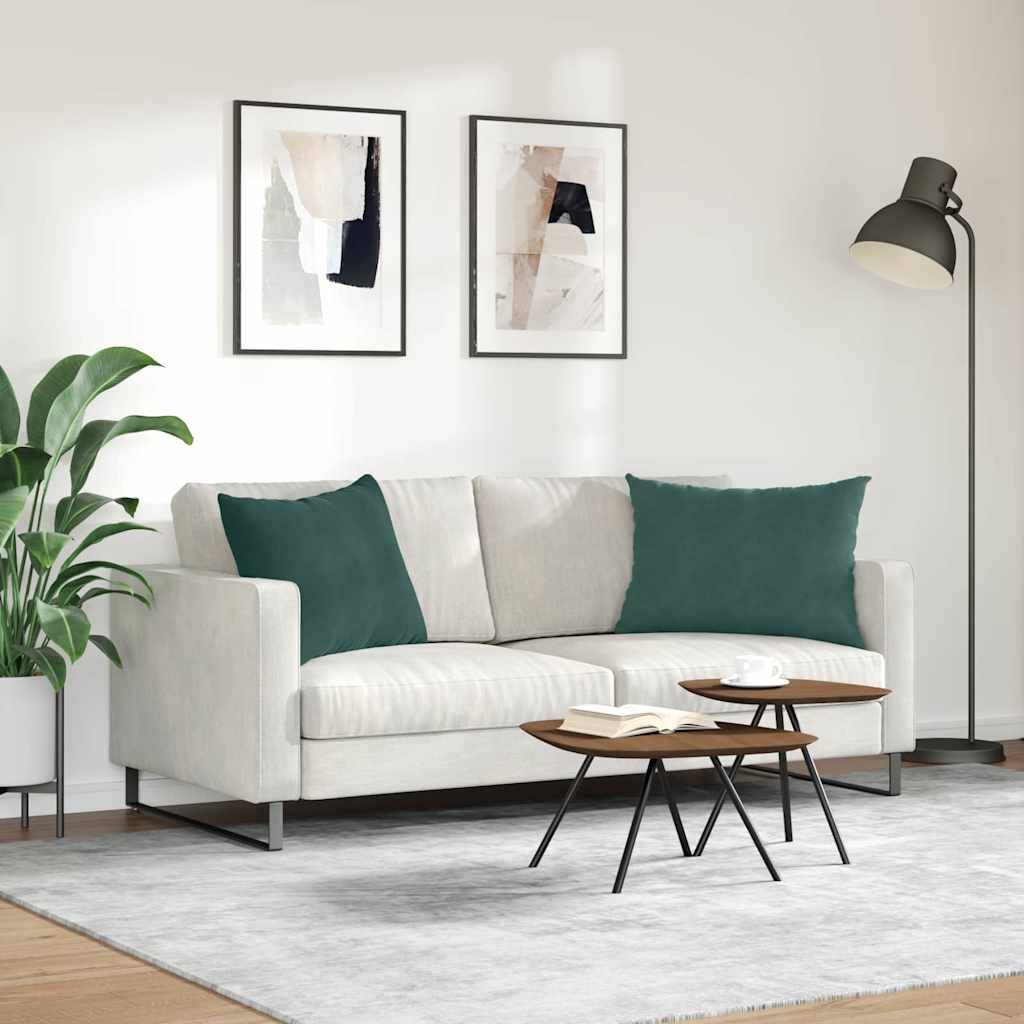 vidaXL Sofakissen 2 Stück Dunkelgrün 70 x 50 cm Cordstoff