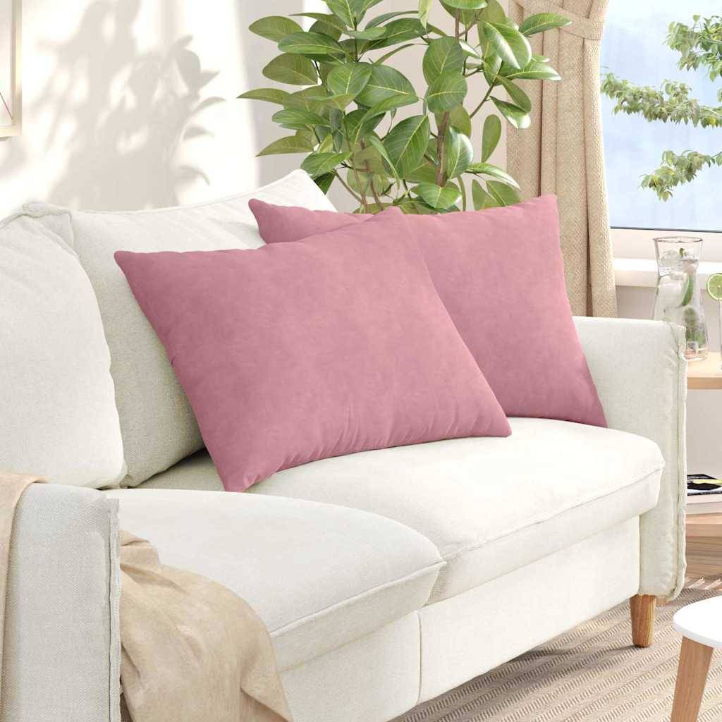 vidaXL Sofakissen 2 Stück Rosa 70 x 50 cm Cordstoff