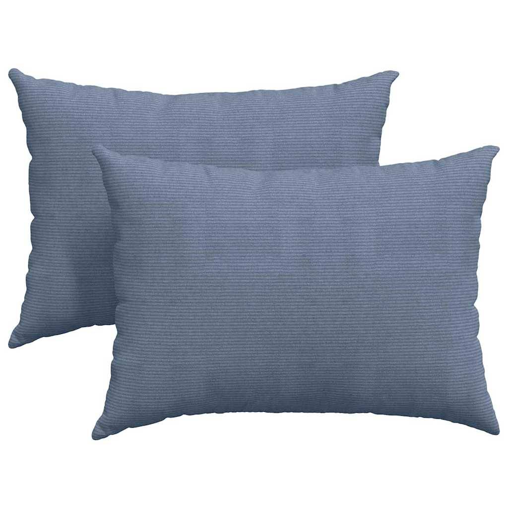 vidaXL Sofakissen 2 Stück Blau 70 x 50 cm Cordstoff