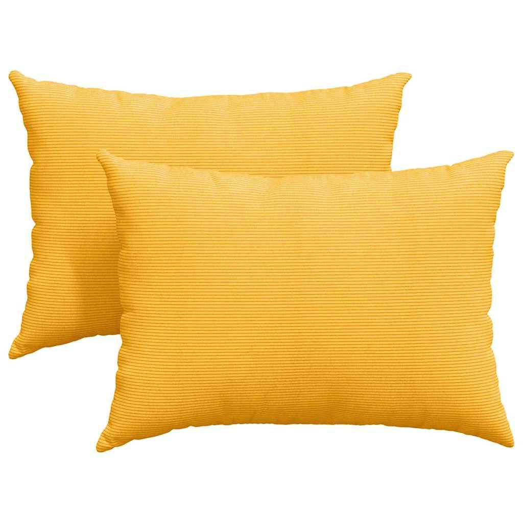 vidaXL Sofakissen 2 Stück Helles Gelb 70 x 50 cm Cordstoff