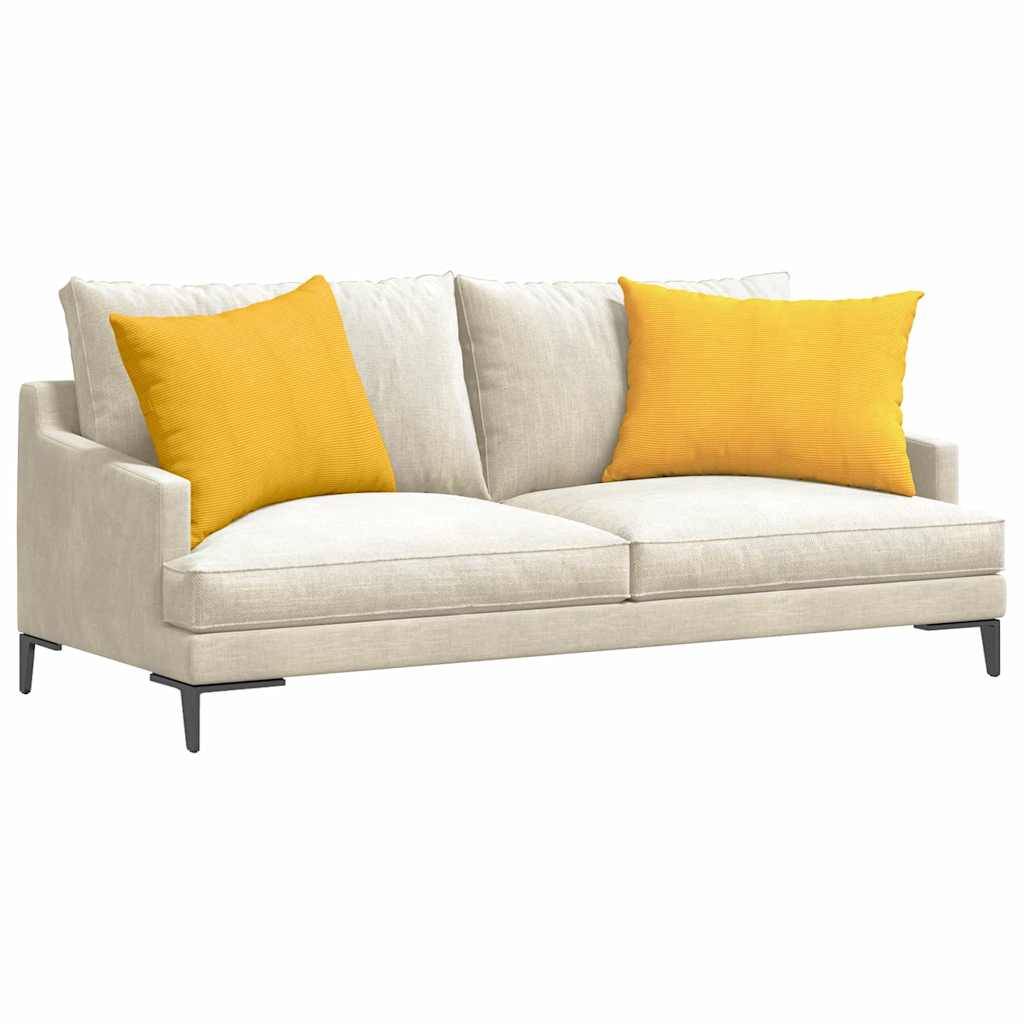 vidaXL Sofakissen 2 Stück Helles Gelb 70 x 50 cm Cordstoff