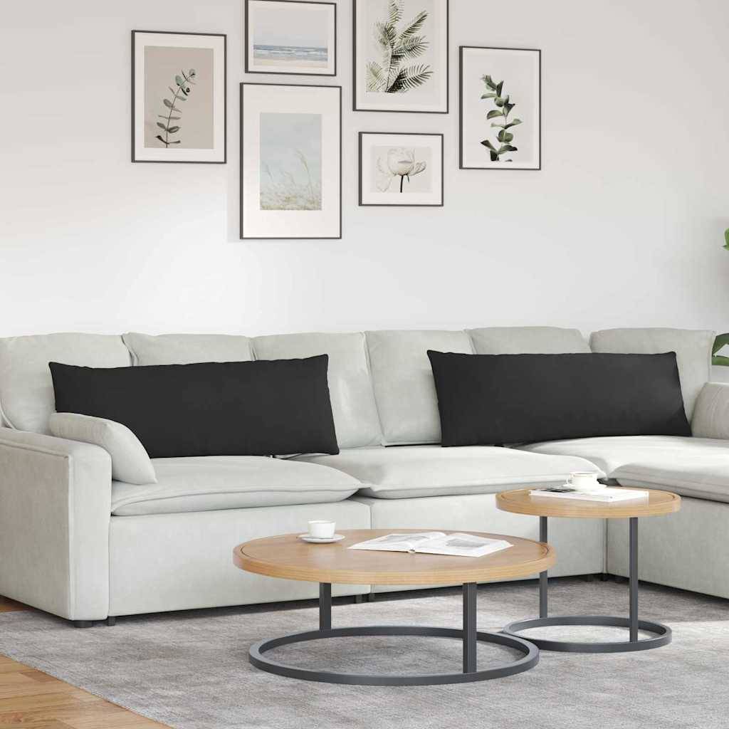 vidaXL Sofakissen 2 Stück Schwarz 120 x 40 cm Stoff
