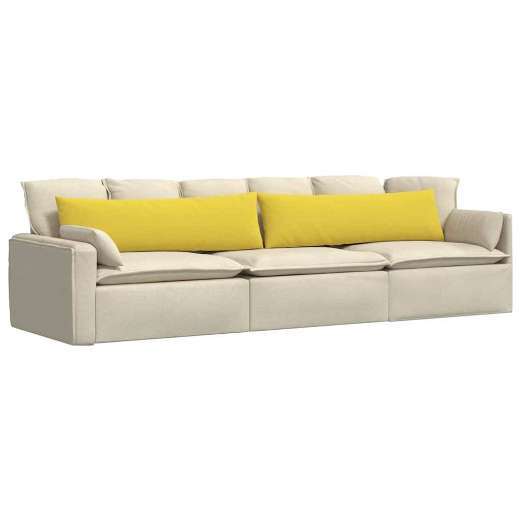 vidaXL Sofakissen 2 pcs Helles Gelb 145 x 40 cm Stoff