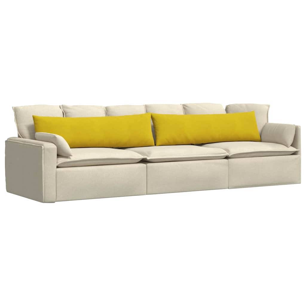 vidaXL Sofakissen 2 Stück Gelb 145 x 40 cm Cordstoff