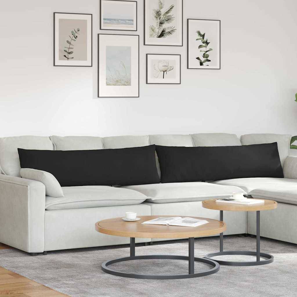 vidaXL Sofakissen 2 Stück Schwarz 145 x 40 cm Stoff