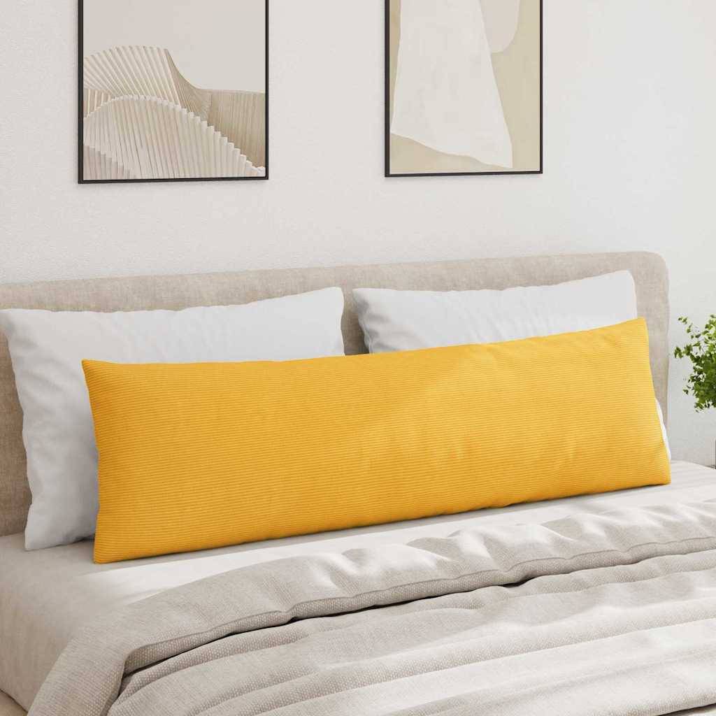 vidaXL Sofakissen 2 Stück Helles Gelb 145 x 40 cm Cordstoff