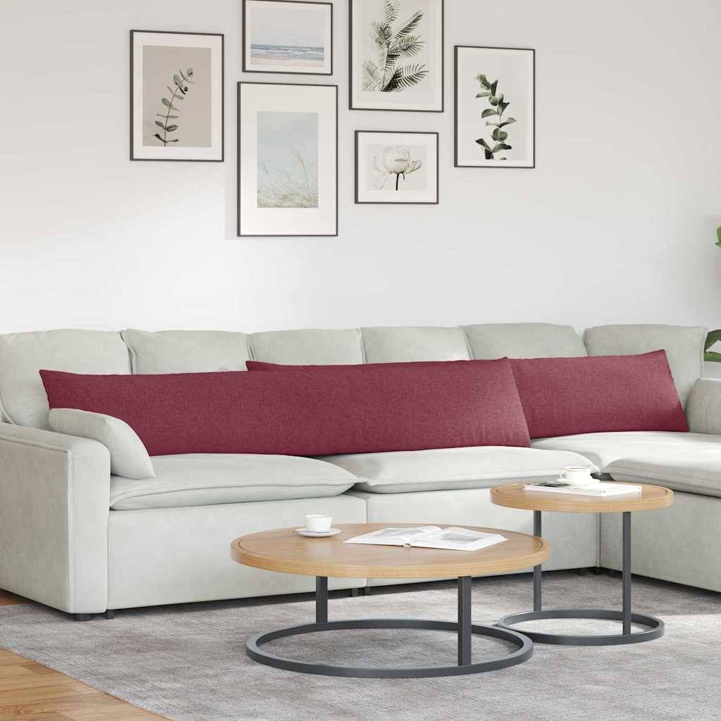 vidaXL Sofakissen 2 pcs Weinrot 200 x 40 cm Stoff