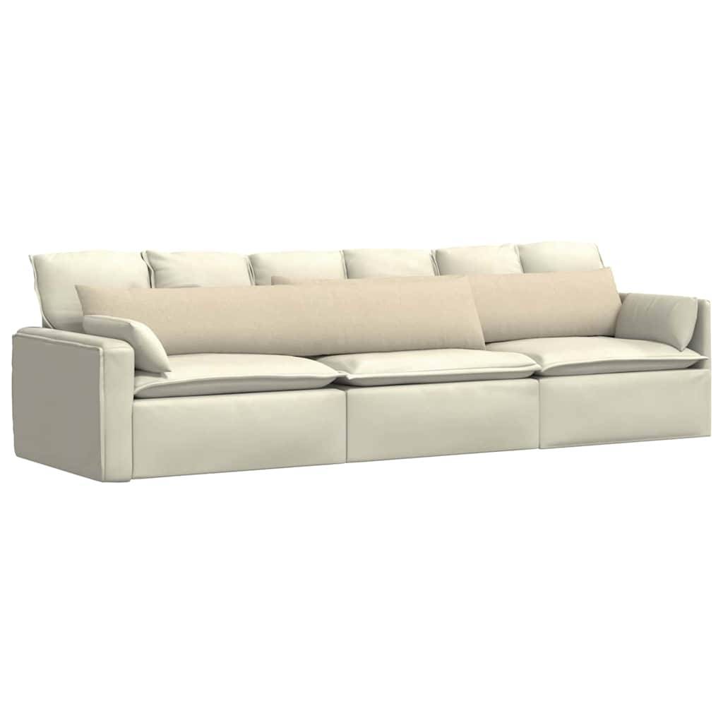 vidaXL Sofakissen 2 pcs Creme 200 x 40 cm Stoff