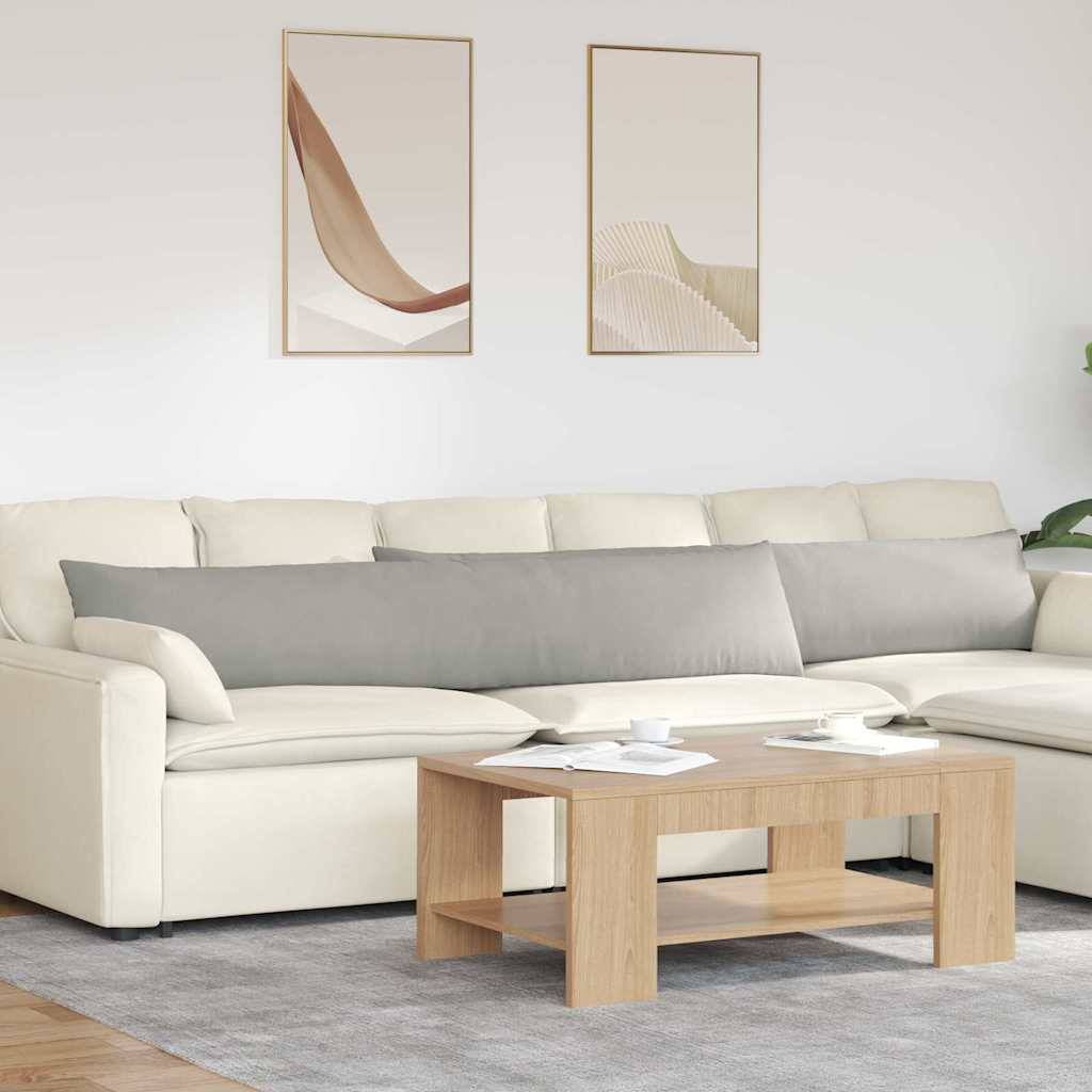 vidaXL Sofakissen 2 Stück Hellgrau 200 x 40 cm Stoff