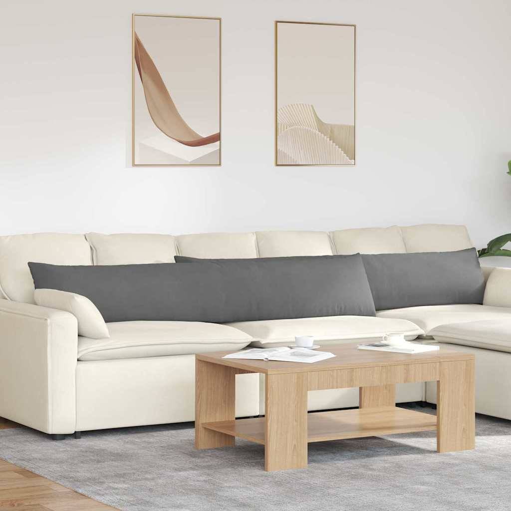 vidaXL Sofakissen 2 Stück Dunkelgrau 200 x 40 cm Stoff