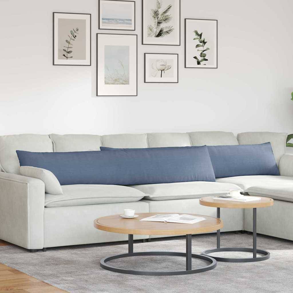 vidaXL Sofakissen 2 Stück Blau 200 x 40 cm Cordstoff