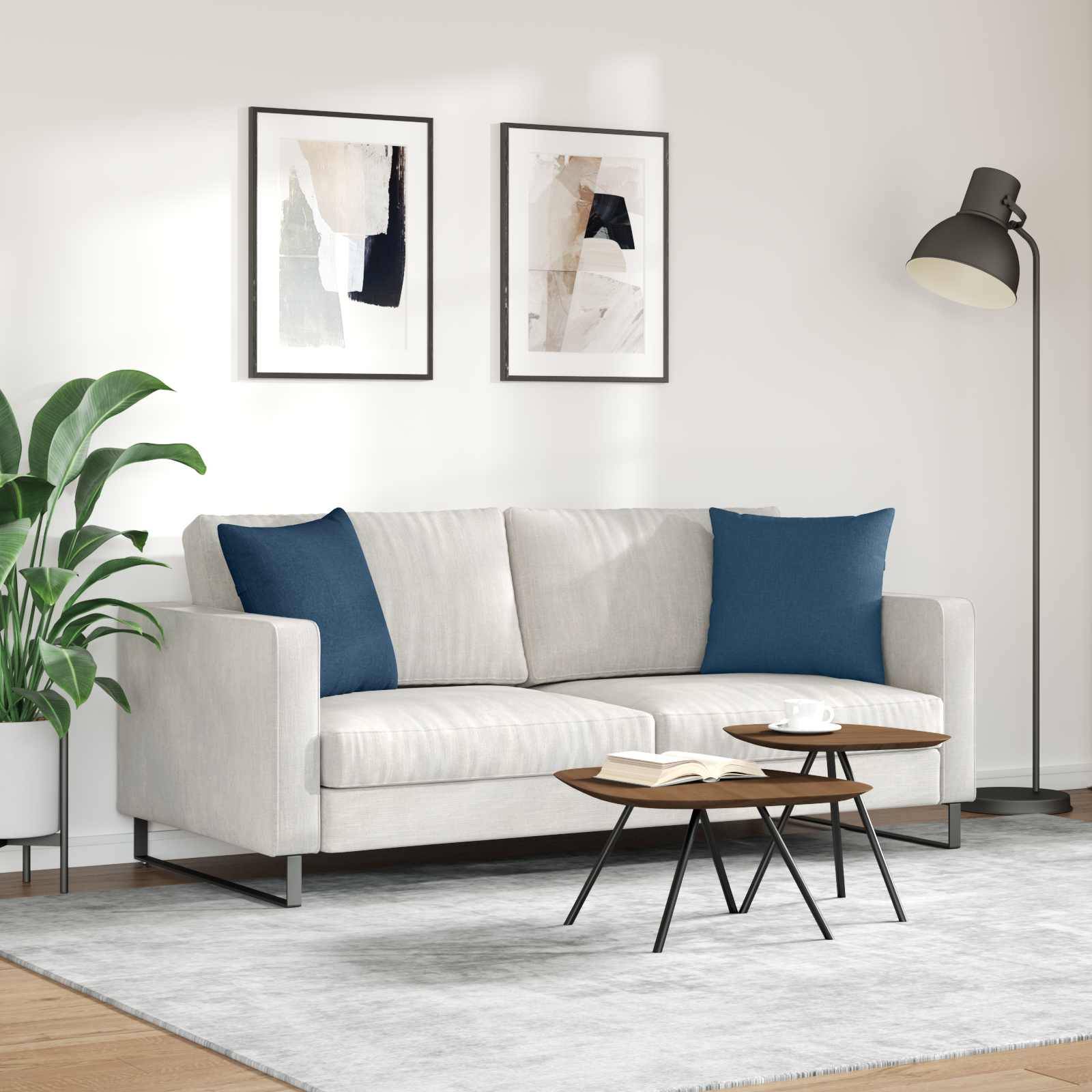 vidaXL Sofakissen 2 pcs Blau 45 x 45 cm Stoff