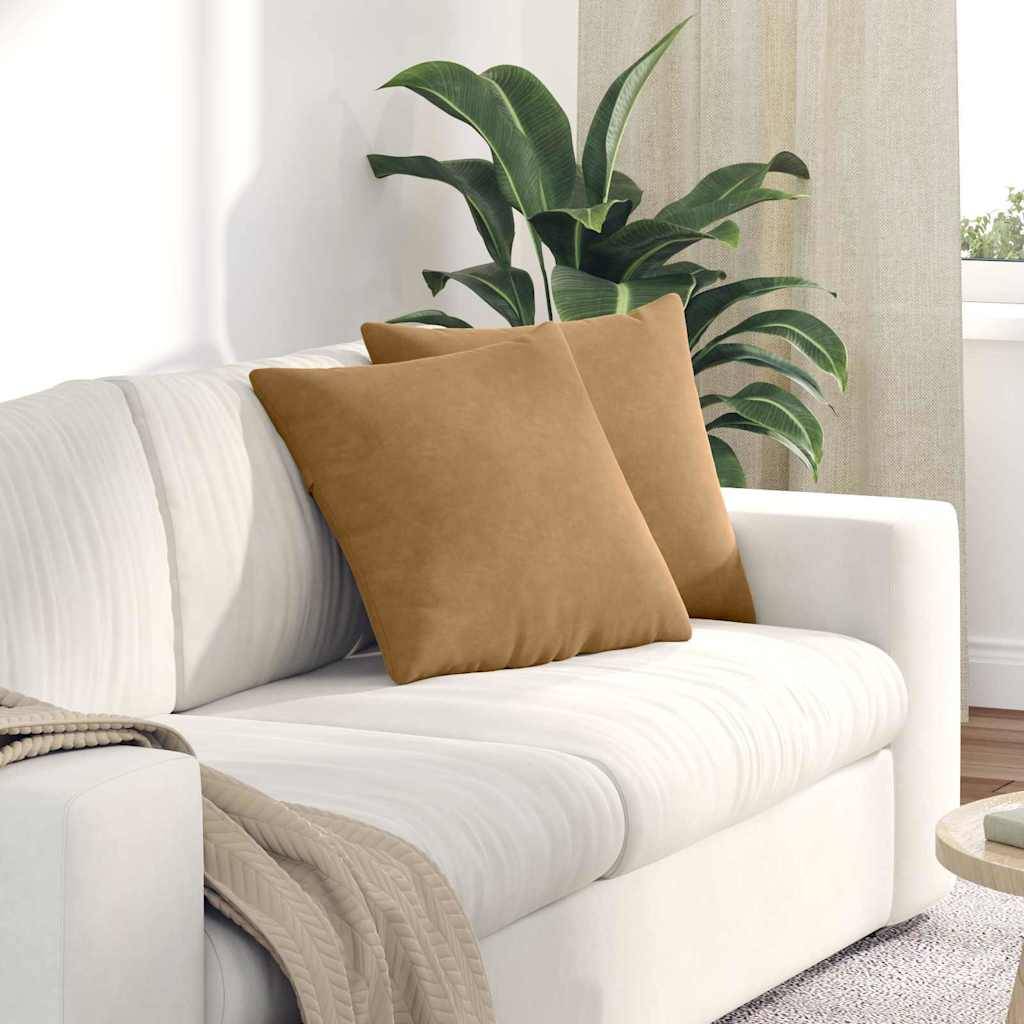 vidaXL Sofakissen 2 Stück Braun 45 x 45 cm Cordstoff