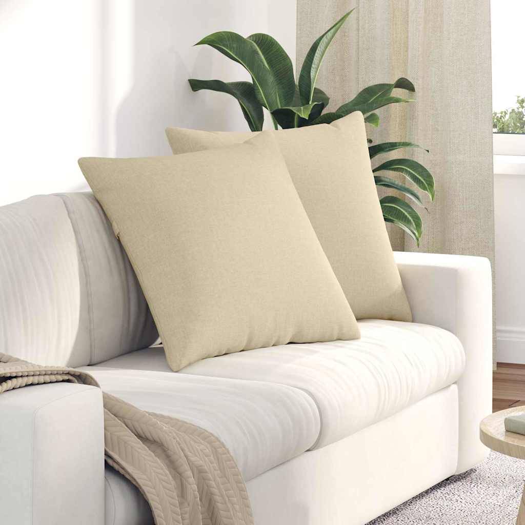 vidaXL Sofakissen 2 pcs Creme 60 x 60 cm Stoff